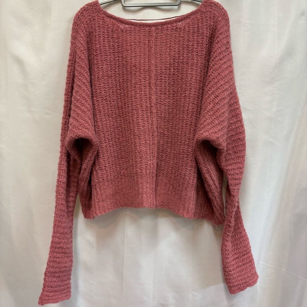 Free People Pink Moonbeam Alpaca V-Neck Soft Sweater Wmns L New without tags - Picture 2 of 12